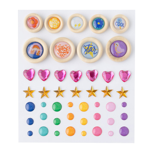 3 Pack - Shimelle Main Character Energy Embellishment Mix 44/Pkg-Buttons, Sequins And Enamel Dots - SHMCE108