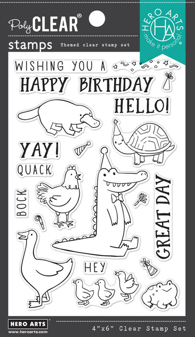 Hero Arts Clear Stamps 4"X6"-Birthday Animals HA-CM747 - 085700944267