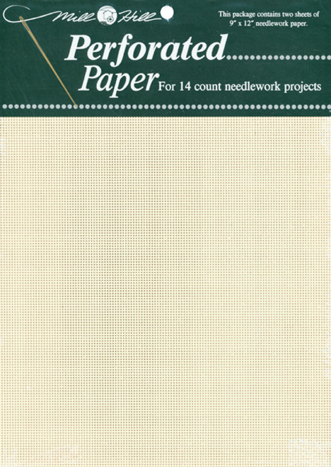 3 Pack - Mill Hill Perforated Paoer 14 Count 9"X12" 2/Pkg-Ecru - PP2 - 098063161622