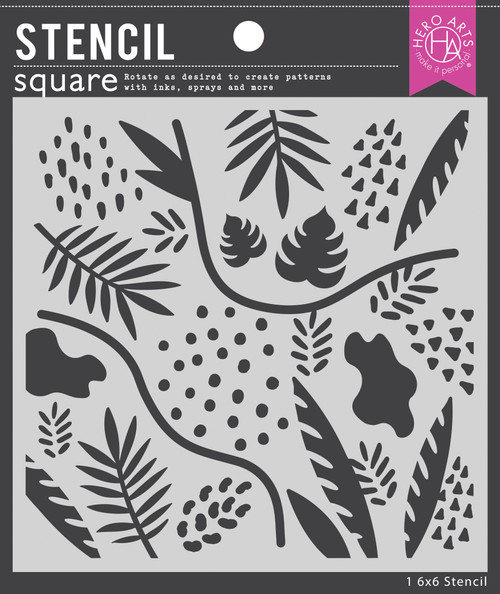 2 Pack Hero Arts Stencil 6"X6"-Leaves And Abstract Shapes HA-SA269 - 085700944403