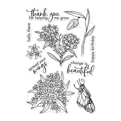 Hero Arts Clear Stamps 4"X6"-Monarch & Milkweed HA-CM686