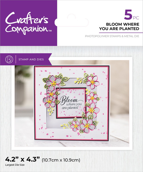 Crafter's Companion Stamp & Die Set-Bloom Where You Are Planted 5A0022WD-1G5ZB - 195094123633