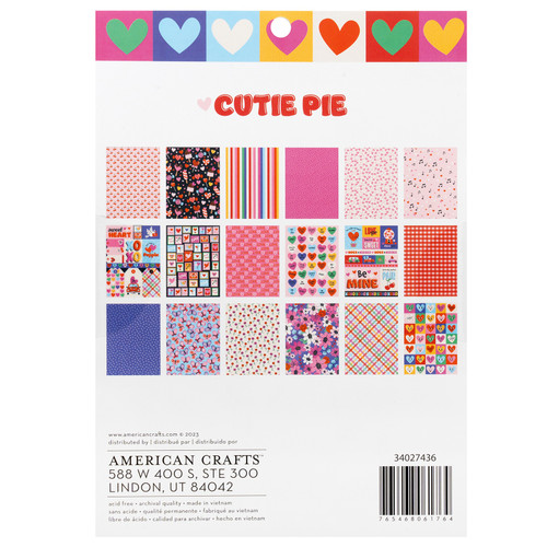 2 Pack American Crafts Paper Pad 6"X8" 36/Pkg-Cutie Pie 34027436
