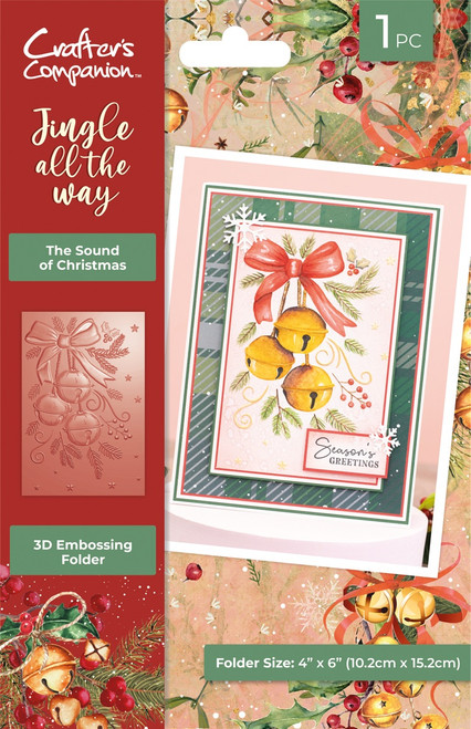 2 Pack Crafter's Companion 3D Embossing Folder 4"X6"-Sound Of Christmas, Jingle All The Way 5A0025TD-1G8KL - 195094126115