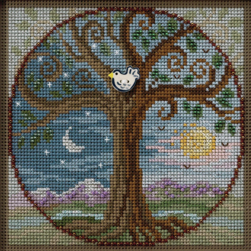 Mill Hill Buttons & Beads Counted Cross Stitch Kit 5"X5"-Tree Of Life (14 Count) MH142023