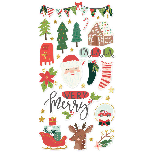 3 Pack Santa's Village Chipboard Stickers-6"X12" 5A0029PB-1GD04