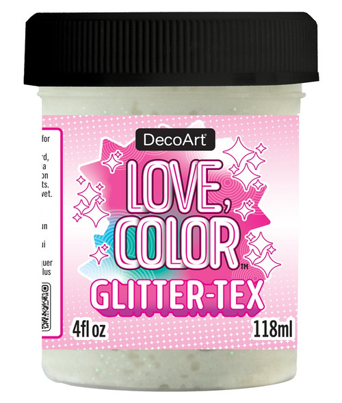 2 Pack DecoArt Love Color Glitter-Tex 4oz-White 5A0024LW-1G7YG - 766218152213