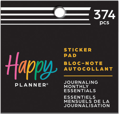 2 Pack Happy Planner Tiny Sticker Pad 3.5"X3.3" 20/Sheets-Journaling Monthly Essentials P2H20045 - 673807676572