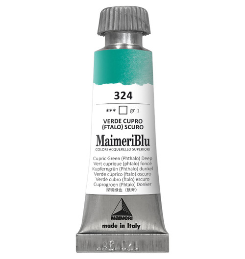 MaimeriBlu Superior Watercolor Paint 12ml-Cupric Green Deep - 5A0029RR-1GD3L - 8032810006998
