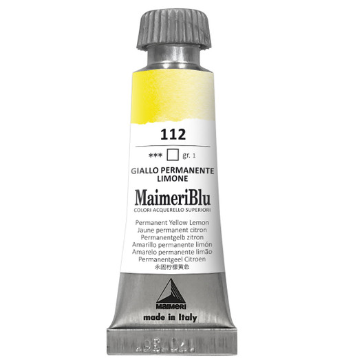 MaimeriBlu Superior Watercolor Paint 12ml-Permanent Yellow Lemon - 5A0029RR-1GD49 - 8032810006295