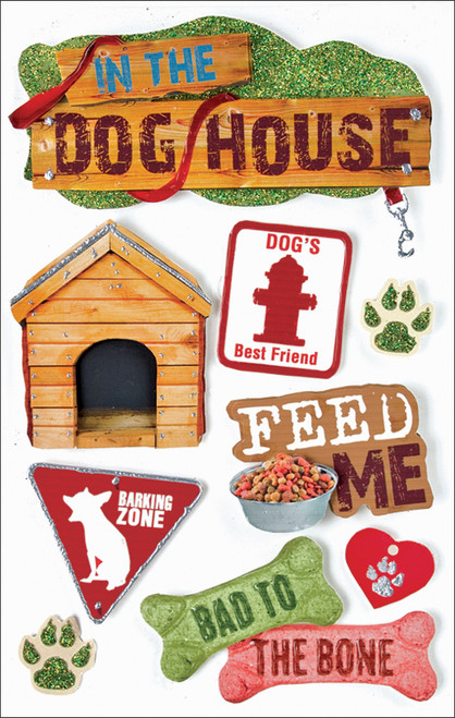 3 Pack - Paper House 3D Stickers 4.5"X7.5"-Dog - STDM18E - 767636375185 3 Pack - Paper House 3D Stickers 4.5"X7.5"-Dog - STDM18E - 767636375185