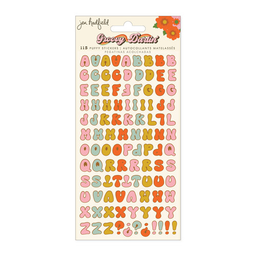 3 Pack - Jen Hadfield Groovy Darlin' Puffy Stickers-Alphabet - 5A00264C-1G8ZF - 765468087542