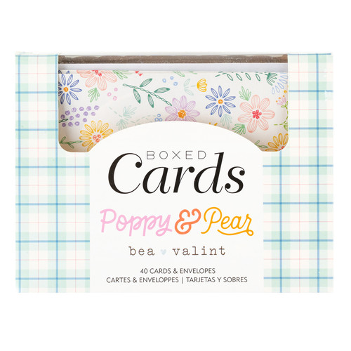 Boxed Cards - A2 (4.375"X5.75") 40 Cards & Envelopes-Bea Valint - Poppy And Pear - 34025819 - 765468076416