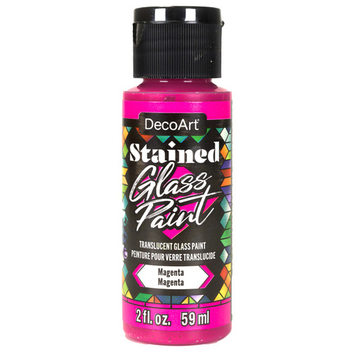 3 Pack DecoArt Stained Glass Paint 2oz-Magenta 5A0020M6-1G390 - 766218149404