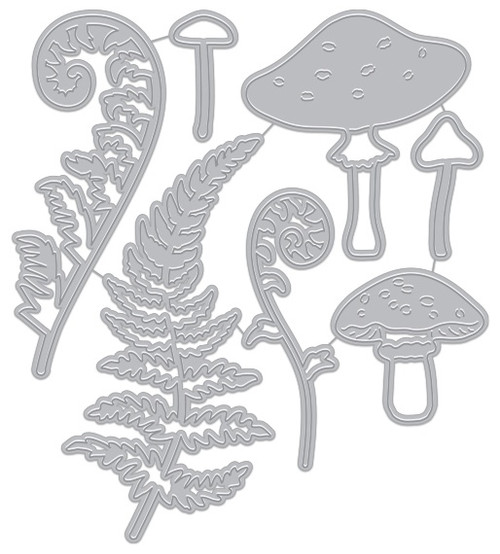 Hero Arts Fancy Dies-Mushroom & Ferns - DI931 - 085700932073