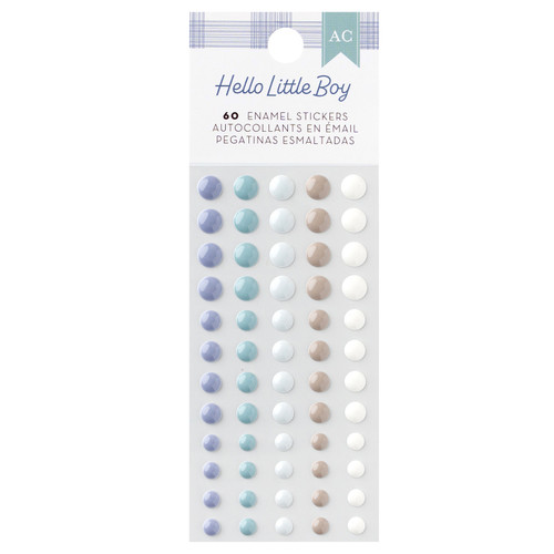 3 Pack - American Crafts Hello Little Boy Enamel Dots-60 Pieces - 34030020 - 765468060880