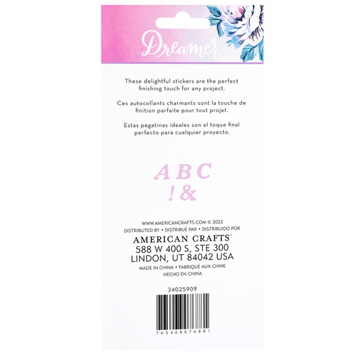 3 Pack - American Crafts Dreamer Puffy Stickers 120/Pkg-Alpha - 34025909 3 Pack - American Crafts Dreamer Puffy Stickers 120/Pkg-Alpha - 34025909