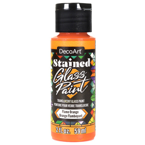 3 Pack - DecoArt Stained Glass Paint 2oz-Flame Orange - 5A0020M6-1G3BZ - 766218149312