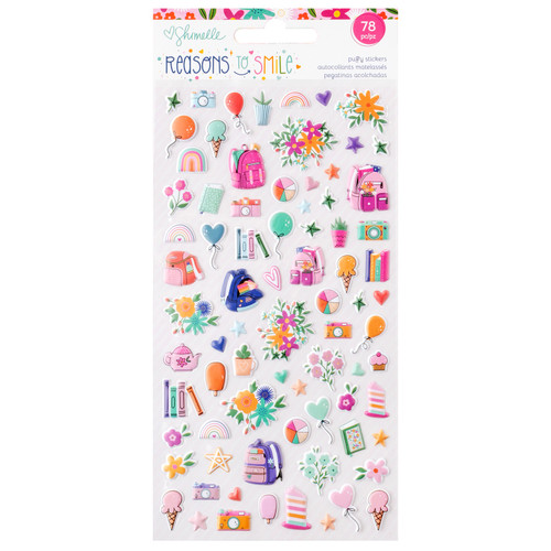 3 Pack - Shimelle Reasons To Smile Puffy Stickers-Icons - A50026KM-G193H - 765468086538