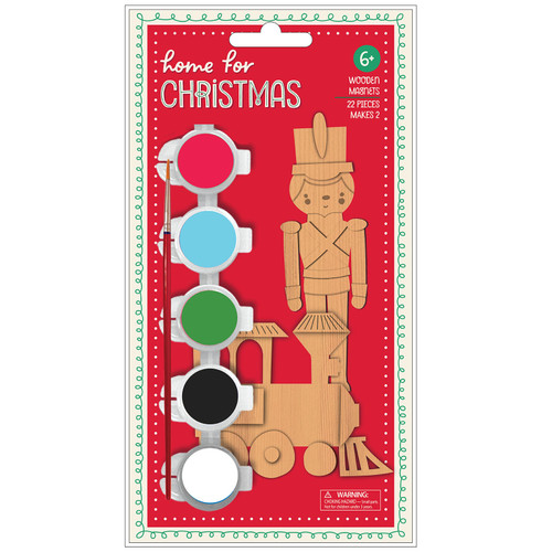 3 Pack American Crafts Home For Christmas Wooden Magnets -Soldier/Train, Makes 2 34022974 - 765468028675