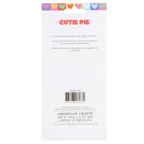 3 Pack - American Crafts Cutie Pie Puffy Stickers 97/Pkg-Alphabet - Foil - 34027446 3 Pack - American Crafts Cutie Pie Puffy Stickers 97/Pkg-Alphabet - Foil - 34027446