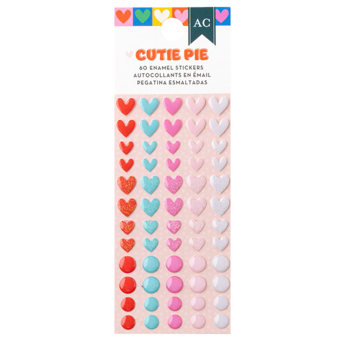 3 Pack - American Crafts Cutie Pie Enamel Dot Stickers 60/Pkg-Iridescent Glitter - 34027438 - 765468061788