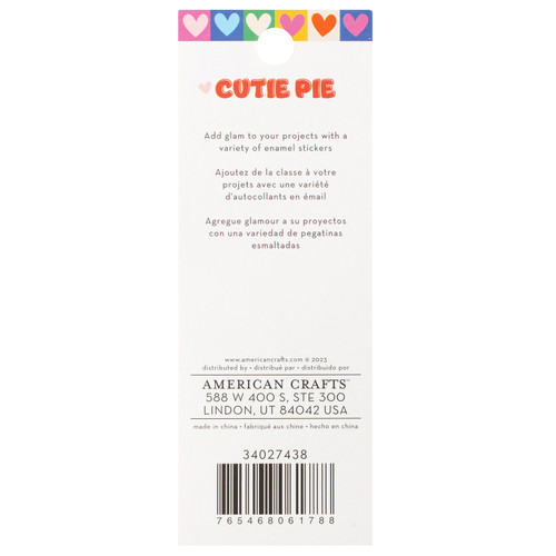 3 Pack American Crafts Cutie Pie Enamel Dot Stickers 60/Pkg-Iridescent Glitter 34027438