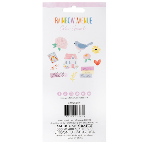 3 Pack American Crafts Rainbow Avenue Puffy Stickers 37/Pkg-Icons 34025884