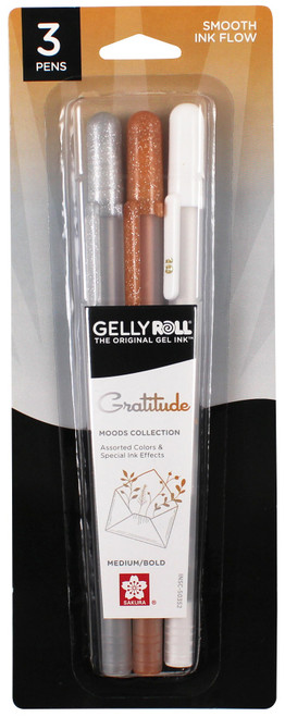 3 Pack - Sakura Gelly Roll Moods Collection Set 3/Pkg-Gratitude-Med Silver/Med Gold/Brite Wht - MOOD3SET-50797 - 053482503521