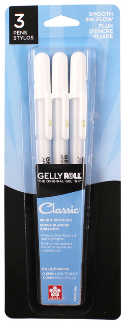 3 Pack Sakura Gelly Roll Classic Bold Point Pens 3/Pkg-White 57453 - 053482574538