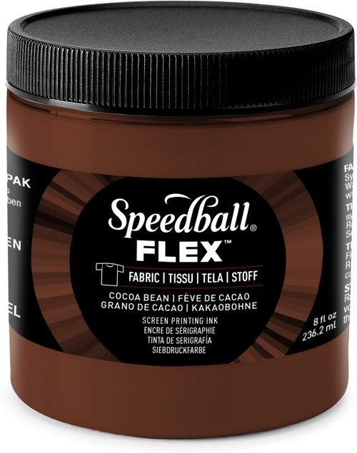 Speedball Flex Screen Printing Fabric Ink 8oz-Cocoa bean - FLXINK8-45211 - 651032452116