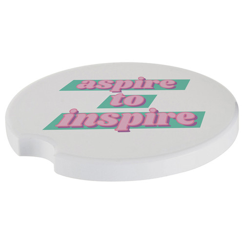 Craft Express Ceramic Car Coasters 4/Pkg-White, 2.6" Diameter ESB68324