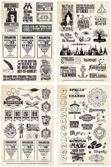 3 Pack Paper House Harry Potter Stickers 4/Sht-Papers & Proclamations STPA0001