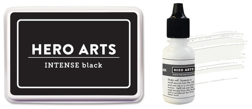 Hero Arts Dye Ink Pad + Reinker Bundle-Intense Black AF471