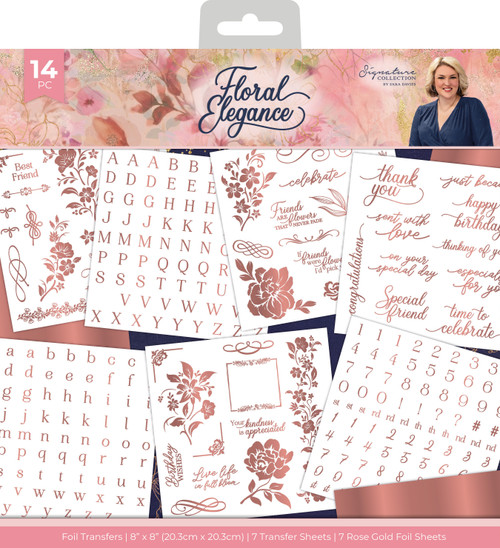 Sara Signature Floral Elegance Foil Transfers 8"X8"- - EFOILTR8 - 195094112248