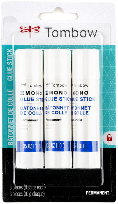 3 Pack - Tombow MONO Glue Stick 3/Pkg-10g Each - 62210 - 085014622103