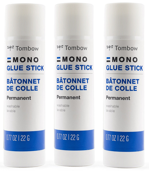 3 Pack Tombow MONO Glue Stick 3/Pkg-10g Each 62210