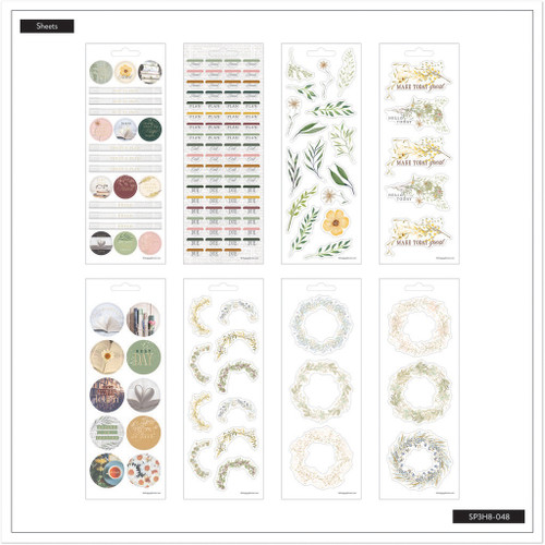 2 Pack Happy Planner Sticker Sheets 8/Sheets-Reading In The Garden, 143 Pieces 5A002604-1G8QL