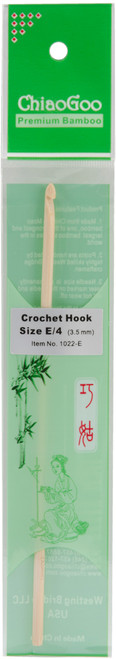 3 Pack - ChiaoGoo Bamboo Crochet Hook 6"-Size E3/3.5mm - 1022-E - 0812208021004 3 Pack - ChiaoGoo Bamboo Crochet Hook 6"-Size E3/3.5mm - 1022-E - 0812208021004