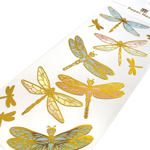 3 Pack - Paper House Foil Stickers-Dragonflies - TFE0061E