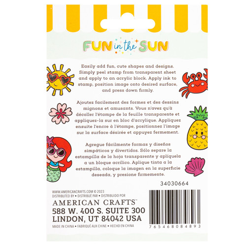 3 Pack - Pebbles Fun In The Sun Clear Stamps-11/Pkg - 34030664 3 Pack - Pebbles Fun In The Sun Clear Stamps-11/Pkg - 34030664