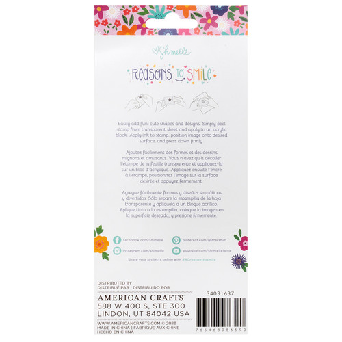 3 Pack - Shimelle Reasons To Smile Acrylic Stamp Set-10/Pkg - 5A0026KY-1G92Z