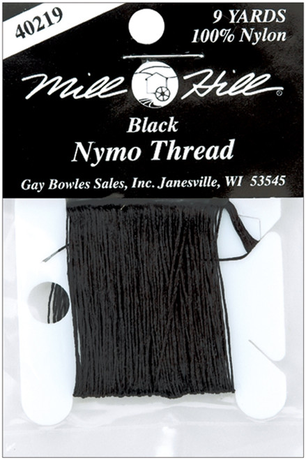 12 Pack - Mill Hill Nymo Beading Thread 9yd-Black - 40219 - 098063402190 12 Pack - Mill Hill Nymo Beading Thread 9yd-Black - 40219 - 098063402190