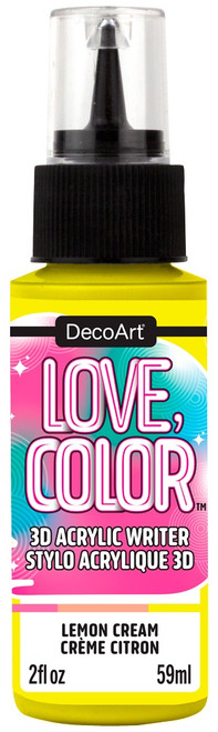 3 Pack - DecoArt Love Color 3D Acrylic Writers 2oz-Lemon Cream - 5A0024LV-1G7Y6 - 766218152039 3 Pack - DecoArt Love Color 3D Acrylic Writers 2oz-Lemon Cream - 5A0024LV-1G7Y6 - 766218152039