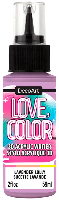 3 Pack - DecoArt Love Color 3D Acrylic Writers 2oz-Lavender Lolly - 5A0024LV-1G7YQ - 766218152473