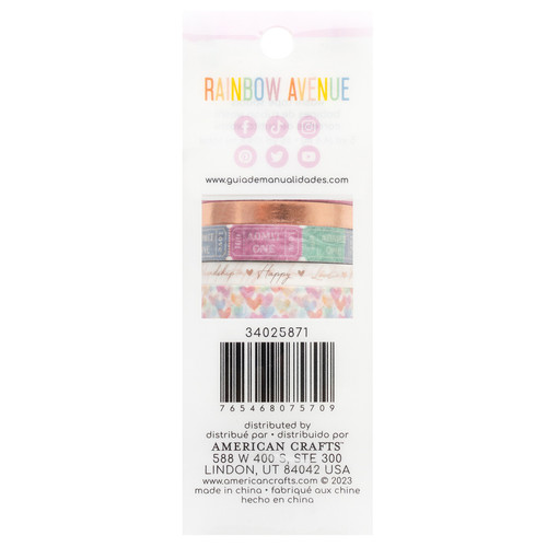 American Crafts Rainbow Avenue Washi Tape 12/Pkg-Rose Gold Foil - 34025871 American Crafts Rainbow Avenue Washi Tape 12/Pkg-Rose Gold Foil - 34025871
