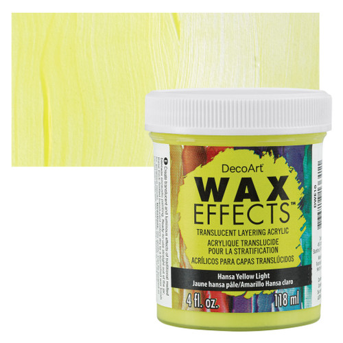 DecoArt WaxEffects Acrylic Paint 4oz-Hansa Yellow Light DWE-10 - 766218136411