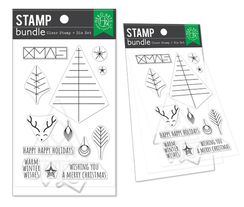 Hero Arts Clear Stamp & Die Combo-Graphic Lines Holiday HA-SB293