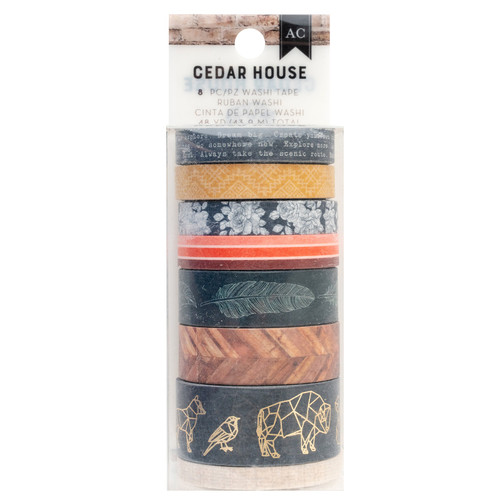 American Crafts Cedar House Washi Tape 8/Pkg-Foil - 34030344 - 765468083681