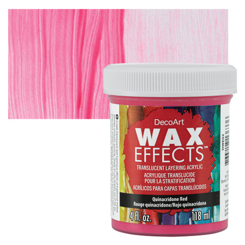 DecoArt WaxEffects Acrylic Paint 4oz-Quinacridone Red DWE-02 - 766218136336